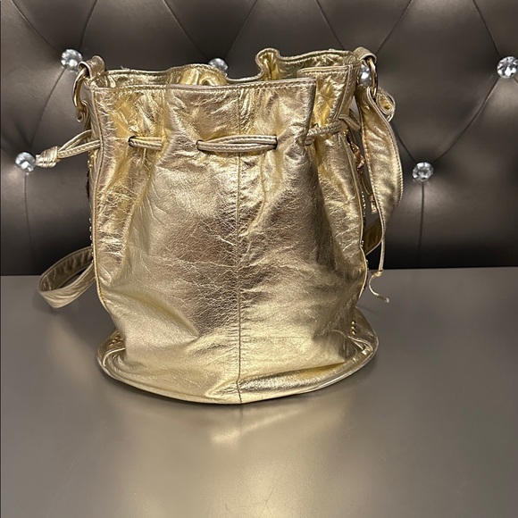 Gold Designer Bucket Bag - Picture 2 of 6